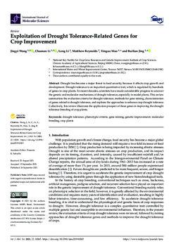 Exploitation of drought tolerance-related genes for crop improvement