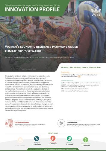 Women’s economic resilience pathways under climate crises scenario