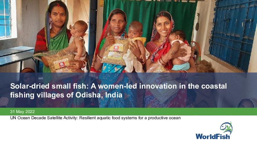 Solar-dried small fish: A women-led innovation in the coastal fishing villages of Odisha, India