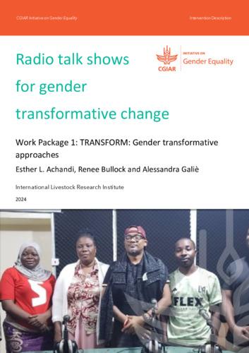 Radio talk shows for gender transformative change