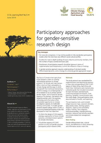 Participatory approaches for gender-sensitive research design