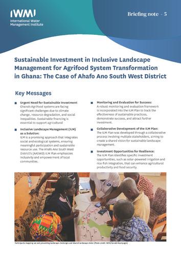 Sustainable investment in inclusive landscape management for agrifood system transformation in Ghana: the case of Ahafo Ano South West District