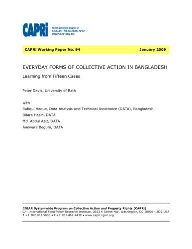 Everyday forms of collective action in Bangladesh: Learning from Fifteen Cases