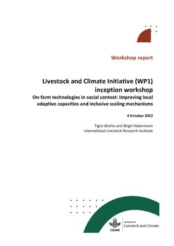 On-farm technologies in social context: Improving local adaptive capacities and inclusive scaling mechanisms in North Shewa Zone, Ethiopia