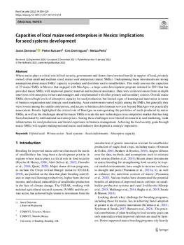 Capacities of local maize seed enterprises in Mexico: implications for seed systems development