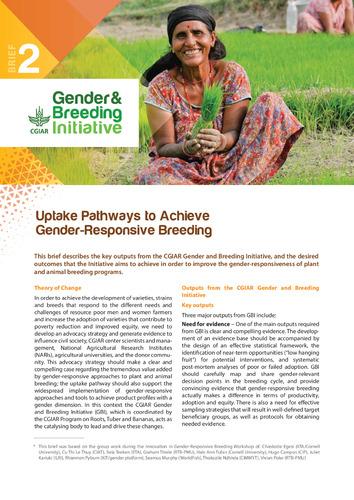 Uptake Pathways to Achieve Gender-Responsive Breeding