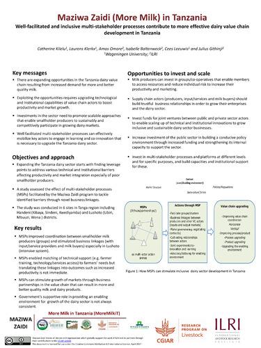 Well-facilitated and inclusive multi-stakeholder processes contribute to more effective dairy value chain development in Tanzania