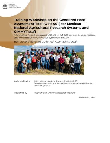 Training Workshop on the Gendered Feed Assessment Tool (G-FEAST) for Mexican National Agricultural Research Systems and CIMMYT staff