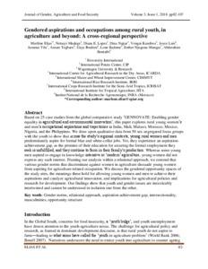 Gendered aspirations and occupations among rural youth, in agriculture and beyond: A cross-regional perspective