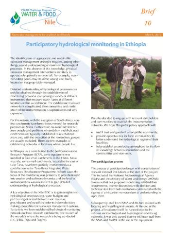 Participatory hydrological monitoring in Ethiopia