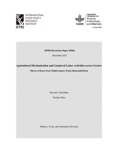 Agricultural mechanization and gendered labor activities across sectors: Micro-evidence from multi-country farm household data