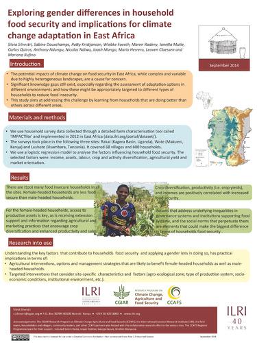 Exploring gender differences in household food security and implications for climate change adaptation in East Africa