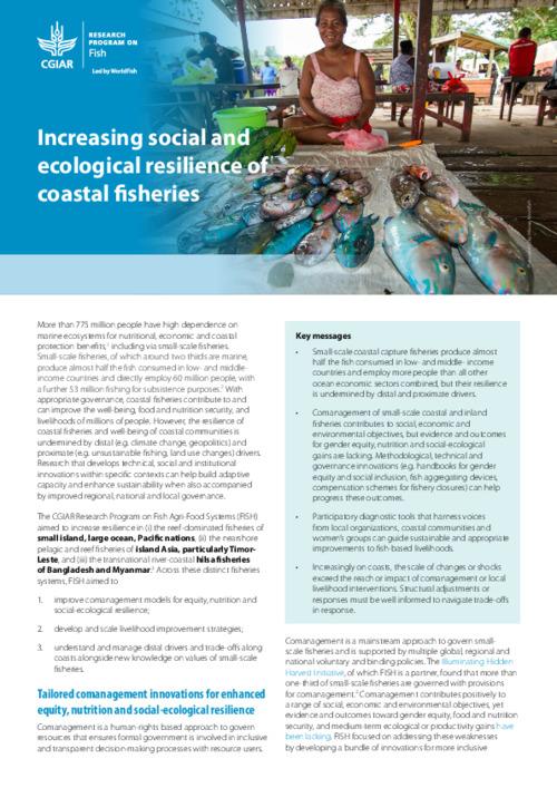 Increasing social and ecological resilience of coastal fisheries