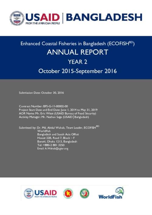 USAID_Enhanced coastal fisheries in Bangladesh (ECOFISH-bd)_Annual report Year Oct 2015 - Sept 2016