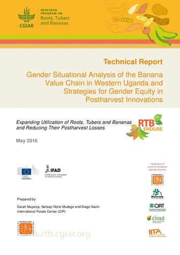 Gender situational analysis of the banana value chain in Western Uganda and strategies for gender equity in postharvest innovations