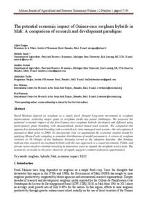 The potential economic impact of Guinea-race sorghum hybrids in Mali: A comparison of research and development paradigms