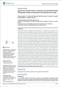 Agricultural transformation in Rwanda: Can Gendered Market Participation Explain the Persistence of Subsistence Farming?