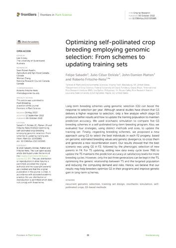 Optimizing self-pollinated crop breeding employing genomic selection: From schemes to updating training sets