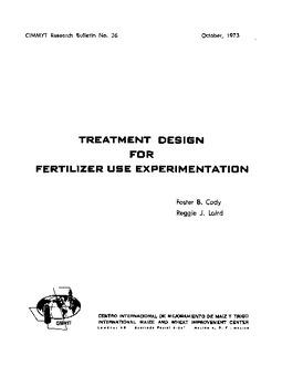 Treatment design for fertilizer use experimentation