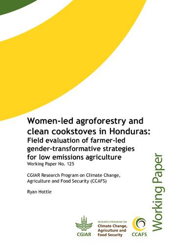 Women-led agroforestry and clean cookstoves in Honduras: Field evaluation of farmer-led gender-transformative strategies for low emissions agriculture