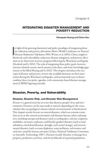 Integrating disaster management and poverty reduction