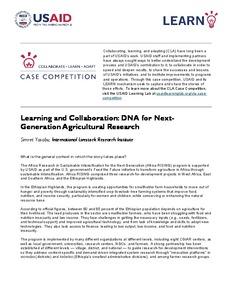 Learning and collaboration: DNA for next-generation agricultural research