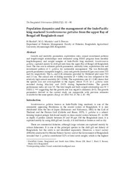 Population dynamics and the management of the Indo-Pacific king mackerel Scomberomorus guttatus from the upper Bay of Bengal off Bangladesh coast