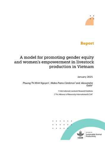 A model for promoting gender equity and women's empowerment in livestock production in Vietnam