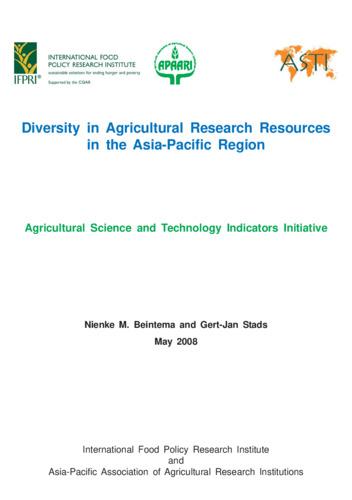 Diversity in agricultural research resources in the Asia-Pacific region