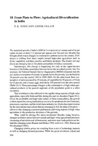 From plate to plow: agricultural diversification in India