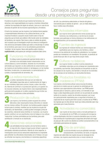 Consejos para preguntas desde una perspectiva de género