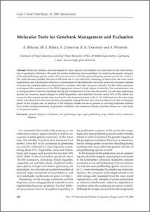 Molecular Tools for Genebank Management and Evaluation