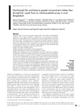 Non-farmed fish contribute to greater micronutrient intakes than farmed fish: results from an intra-household survey in rural Bangladesh
