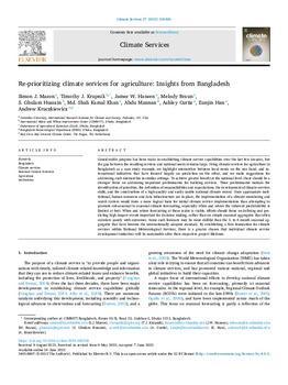 Re-prioritizing climate services for agriculture: Insights from Bangladesh