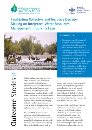 Facilitating Collective and Inclusive Decision Making on Integrated Water Resources Management in Burkina Faso