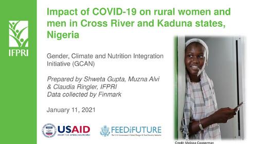 Impact of COVID-19 on rural women and men in Cross River and Kaduna states, Nigeria