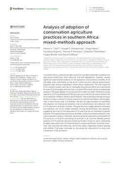 Analysis of adoption of conservation agriculture practices in southern Africa: mixed-methods approach