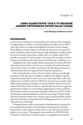 Using quantitative tools to measure gender differences within value chains