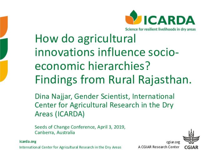 How do agricultural innovations influence socio economic hierarchies? Findings from Rural Rajasthan