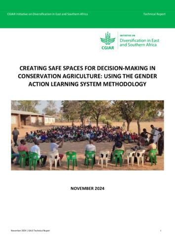 Creating safe spaces for decision-making in conservation agriculture: using the Gender Action Learning System methodology