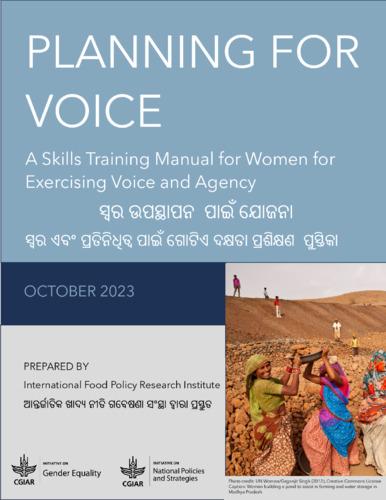 Planning for voice: A skills training manual for women for exercising voice and agency