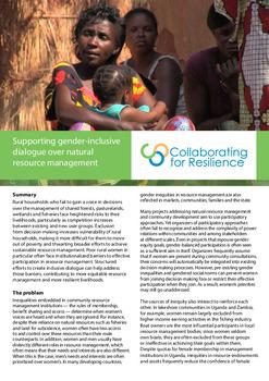 Supporting gender-inclusive dialogue over natural resource management