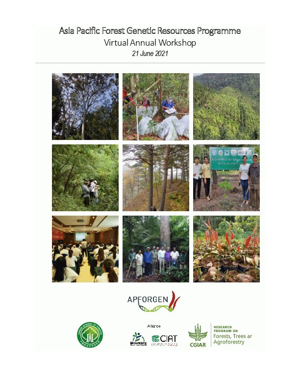 Asia Pacific Forest Genetic Resources Programme: Virtual Annual Workshop. 21 June 2021