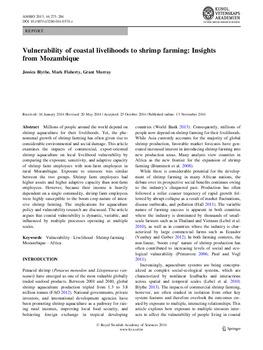 Vulnerability of coastal livelihoods to shrimp farming: Insights from Mozambique