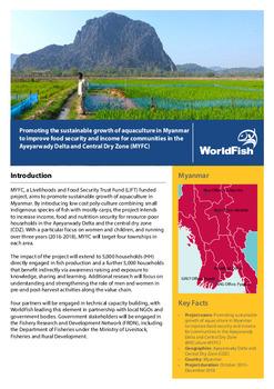 Promoting the sustainable growth of aquaculture in Myanmar to improve food Security and income for communities in the Ayeyarwady Delta and Central Dry Zone (MYFC)