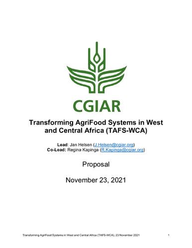 Transforming AgriFood Systems in West and Central Africa - Proposal