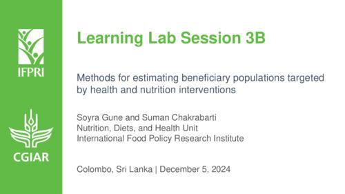 D4N2024 Resources – Learning Lab 3b: Methods for estimating beneficiary populations targeted by health and nutrition interventions for women, pregnant women, infants, young children, and adolescents