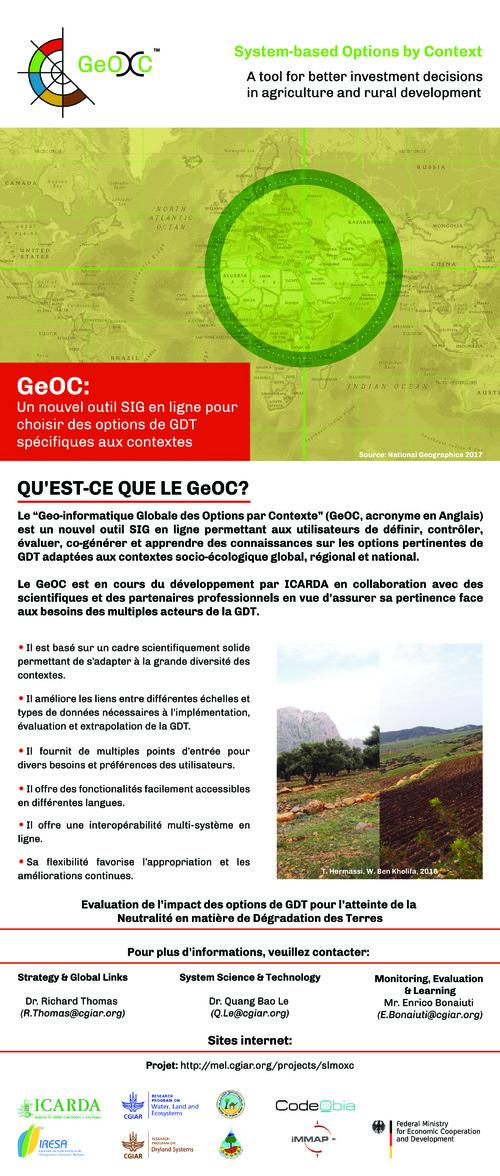 Global Geo-Informatics Options by Context (GeOC) International poster (French version)