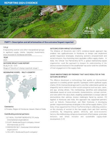 Empowering women and other marginalized groups in agrifood supply chains: Targeted investments drive inclusion in Honduras and India