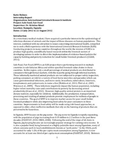 Safe Food, Fair Food project in Uganda